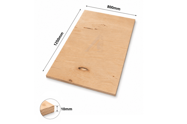 Sklejka liściasta 10mm klasa 3/4 formatka 1250x800mm