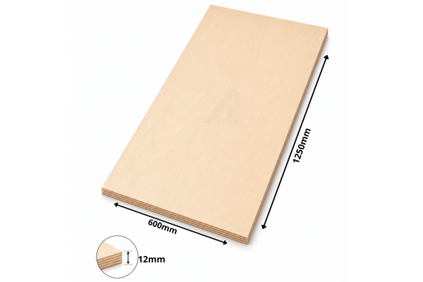 Sklejka wodoodporna 12mm formatka 1250x600mm klasa BB/CP Rubia