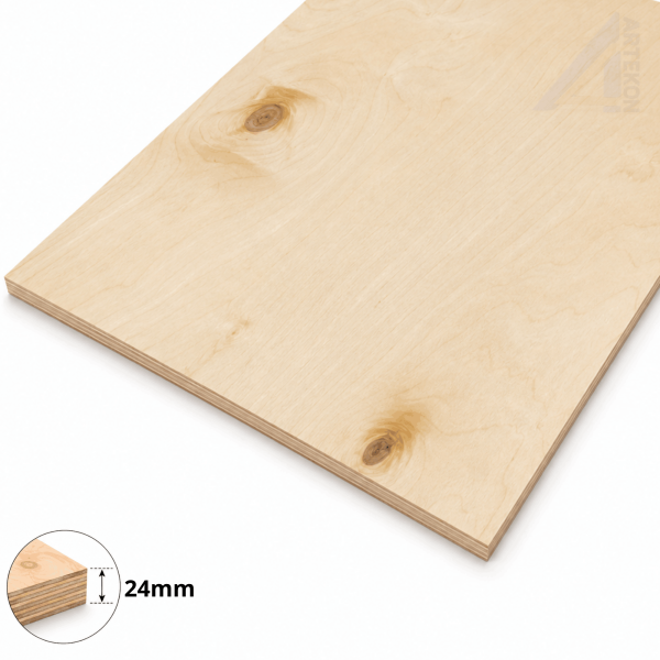 Sklejka liściasta 24mm 1250x2500mm Klasa: III/IV (CP/C)